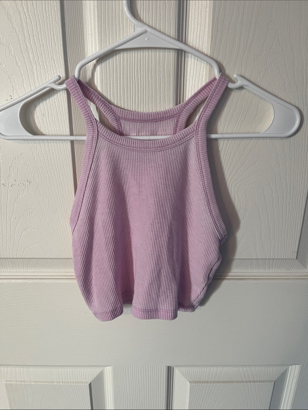 Pink Waffle Knit Crop Tank Top - Women